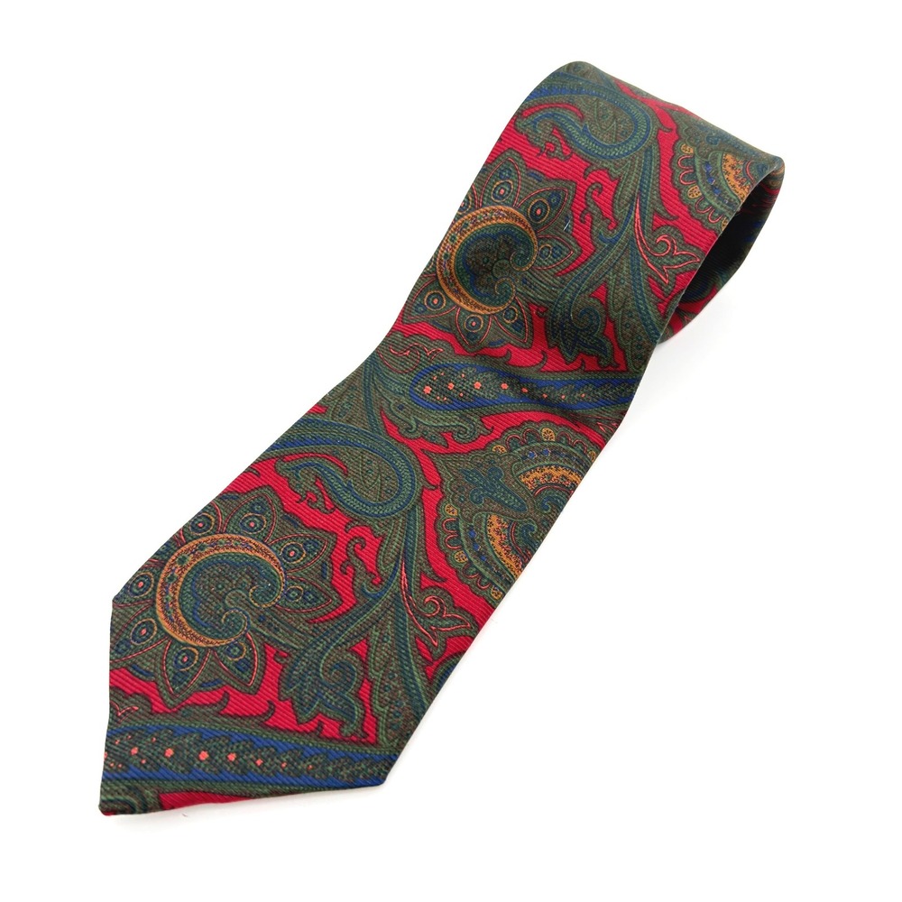 Bullock‎ & Jones Silk Tie Paisley Vintage Made in England Wide Blade 3.75"